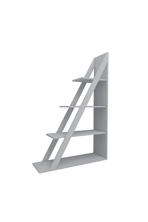 Arven 4 Raflı Kitaplık – Modern Tasarım, Antrasit-Beyaz Renkli Raf Ünitesi